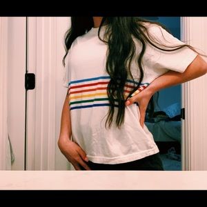 rainbow striped brandy Melville T-shirt